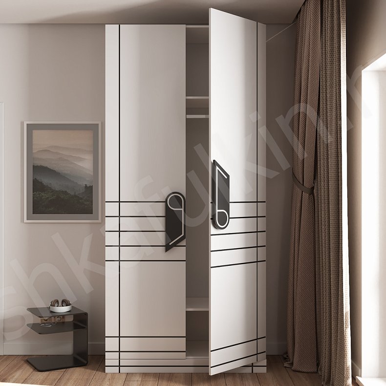 Шкаф Моцарт Белый Современный 2х створчатые Гостиная Для вещей 5