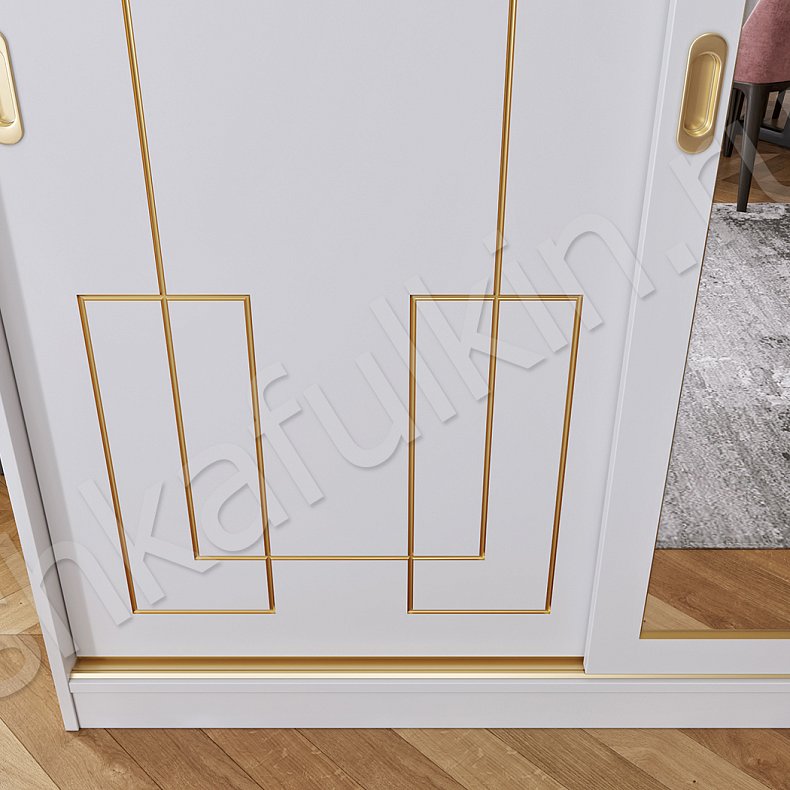 Корпусный шкаф-купе Маренго Золото Модерн 2х створчатые Гостиная Для вещей 14