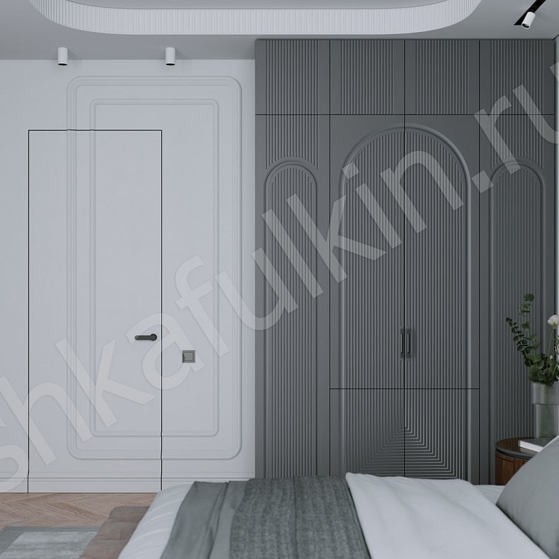 Шкаф Пандора Белый Цветной Серый Современный 4х створчатые Спальня Для вещей 3