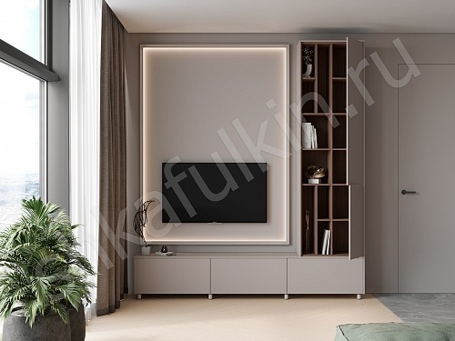 Изображение цвета Стенка Харизма Темные Современный 2х створчатые Гостиная 