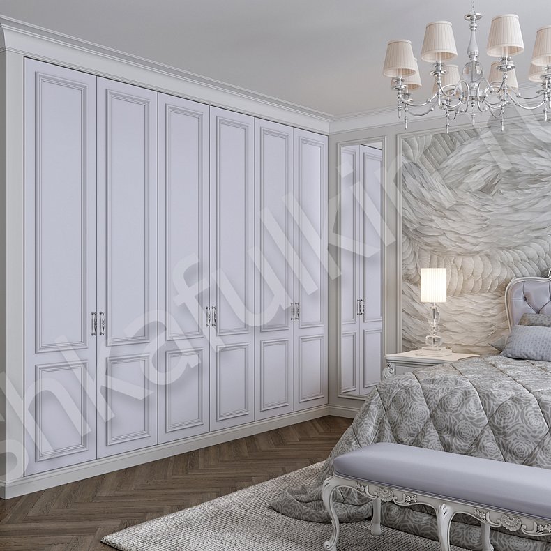 Изображение Шкаф Антуанетта Белый Светлые Классика 6и створчатые Спальня Для вещей 9