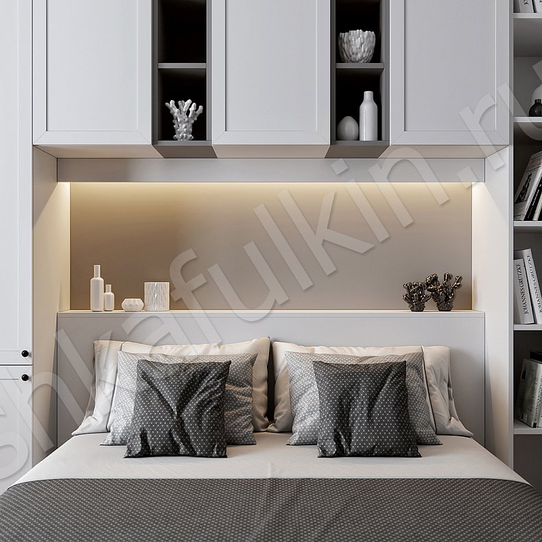 Гарнитур Глэдис Белый Коричневый Светлые Современный 4х створчатые Спальня Для белья Для книг Для декора Для вещей 4