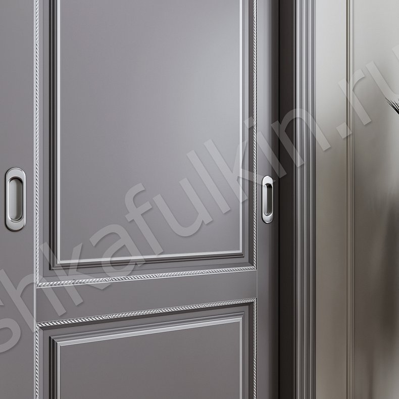 Шкаф-купе Монблан Белый Светлые Серый Классика 4х створчатые Спальня Для вещей 6