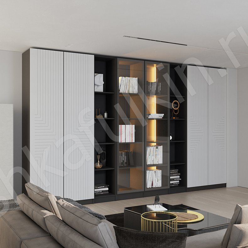 Шкаф Тильда Белый Неоклассика 6и створчатые Спальня Для вещей Для посуды Для книг 4