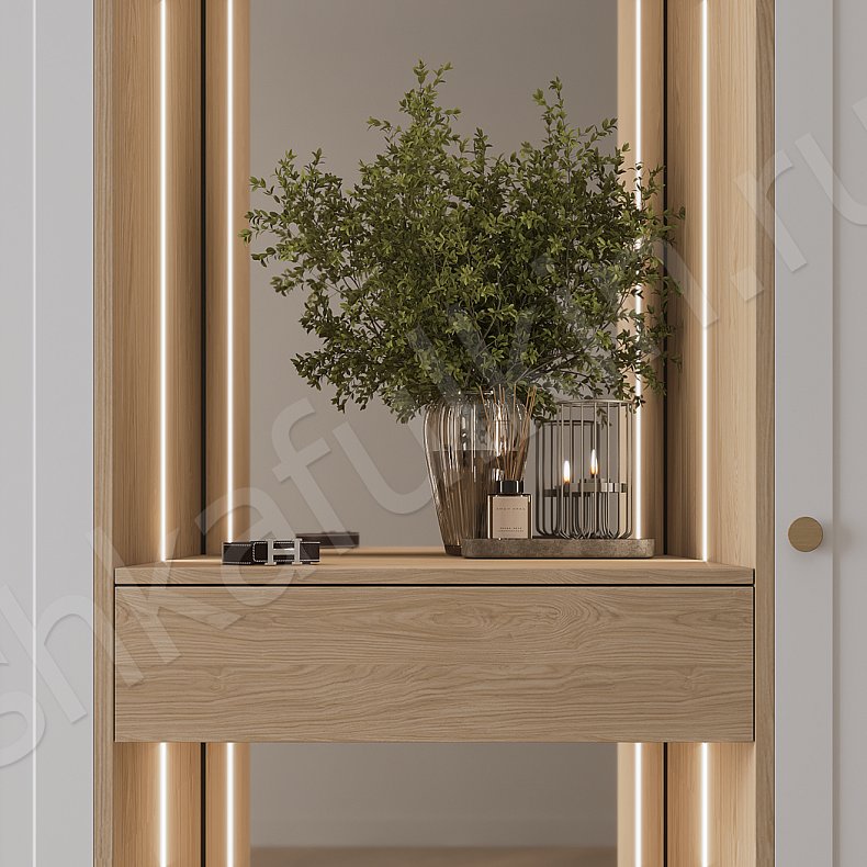 Изображение Прихожая Маурис Белый Цветной Синий Светлые Неоклассика 3х створчатые Прихожая Для вещей 8