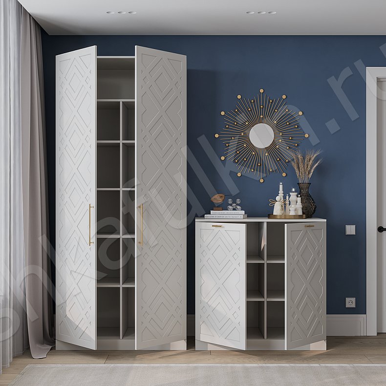 Шкаф Элегант Белый Современный 2х створчатые  Для вещей 2