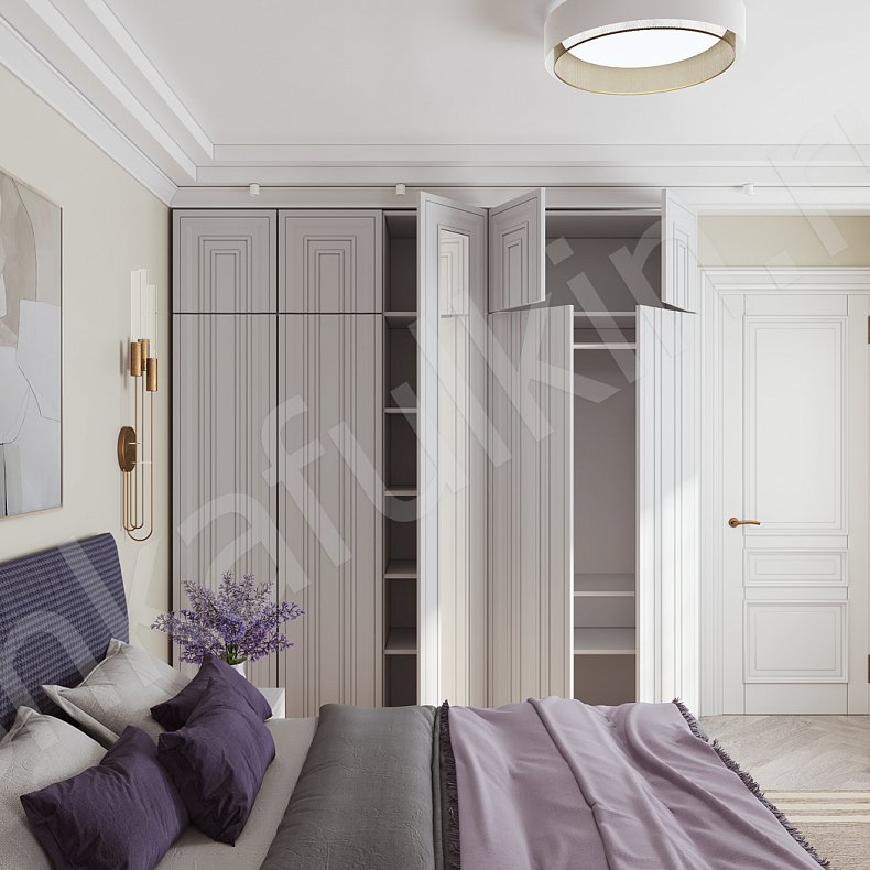 Изображение Шкаф Лаварра Светлые Белый Неоклассика 5и створчатые Спальня Для вещей 2