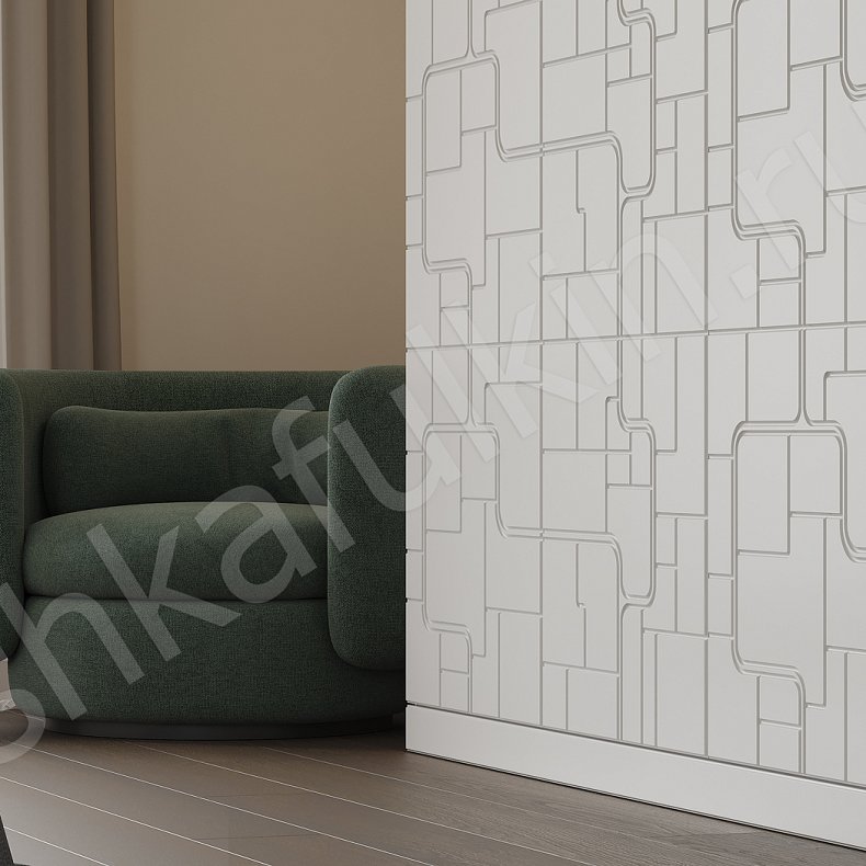 Шкаф Киберпанк Белый Серый Светлые Темные Современный 4х створчатые Спальня Для вещей 7