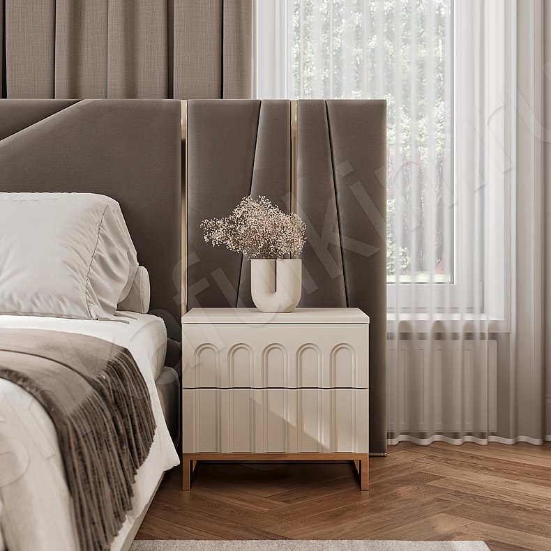 Изображение Гарнитур Командор Светлые Белый Цветной Синий Современный 6и створчатые Спальня Для белья Для декора Под ТВ Для вещей 7