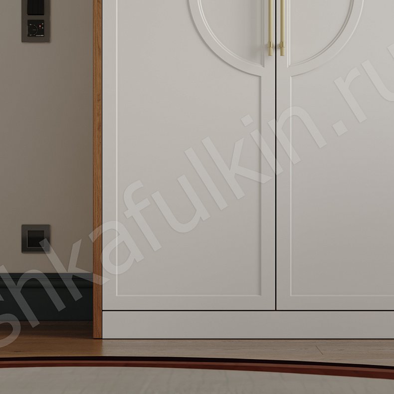 Кабинет Омега Древесный Белый Светлые Неоклассика 4х створчатые Спальня Для книг Для декора Для вещей 3