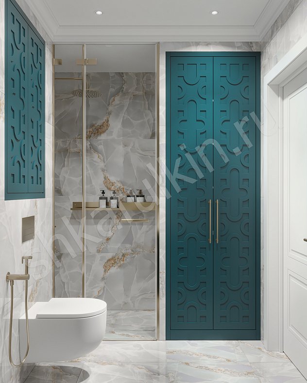 Мебель в ванную Барби Темные Синий Цветной Неоклассика   Для вещей 2