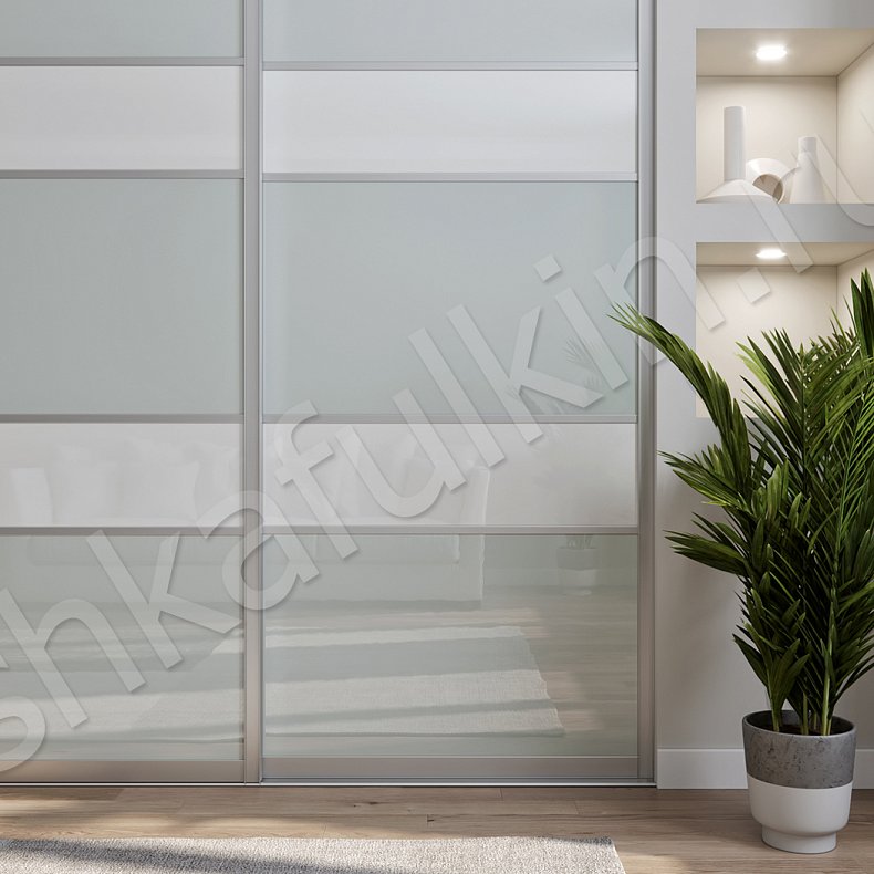 Изображение Шкаф-купе Соло Коричневый Светлые Серый Современный 3х створчатые Гостиная Для вещей 7