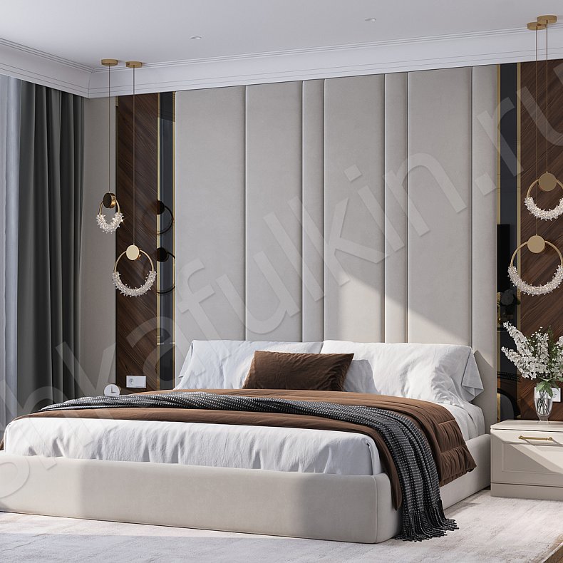 Изображение Гарнитур Айлин Белый Коричневый Светлые Темные Неоклассика 4х створчатые Спальня Для белья Для вещей 23