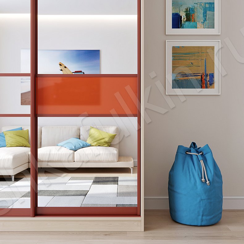 Изображение Корпусный шкаф-купе Касио Цветной Светлые Современный 3х створчатые Детская Для вещей 3