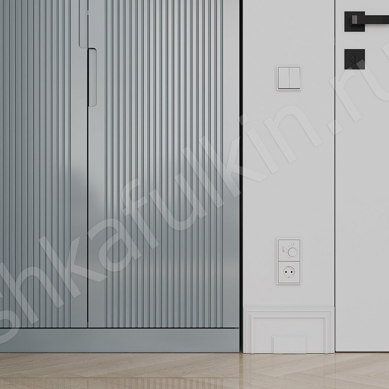 Прихожая Миокин Серый Светлые Минимализм 4х створчатые Прихожая Для вещей 3