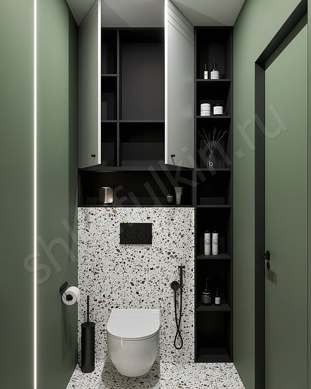 Мебель в ванную Монтекки Светлые Черный Белый Современный   Для вещей 2