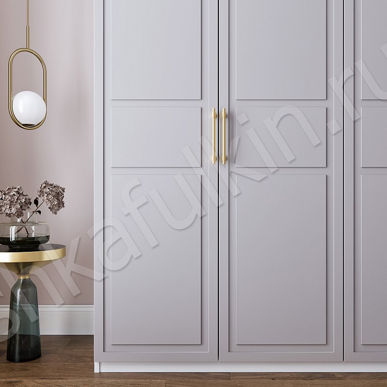 Изображение Шкаф Бруно Белый Светлые Серый Неоклассика 4х створчатые Гостиная Для вещей 6