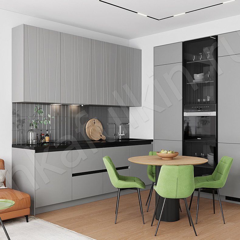 Кухня Ванесса Серый Светлые Современный   Для посуды