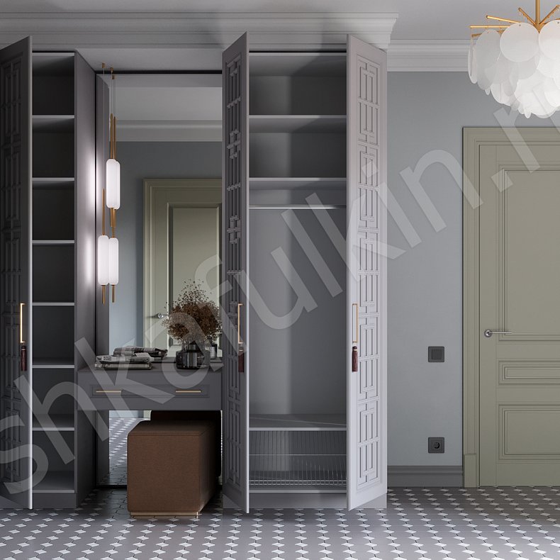 Изображение Прихожая Антида Светлые Серый Современный 3х створчатые Прихожая Для вещей 4