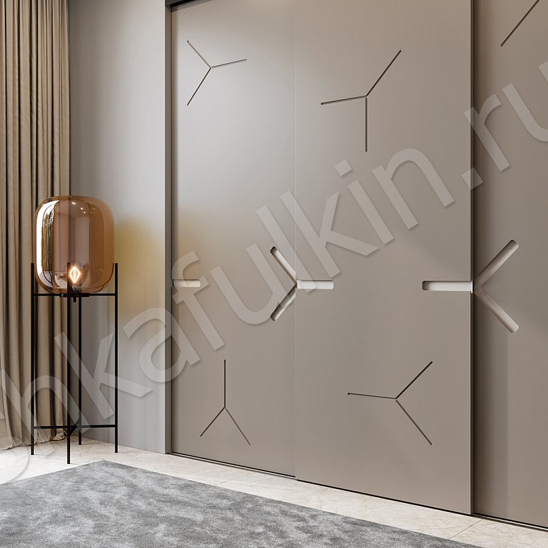 Шкаф-купе Трецента Коричневый Светлые Хай-тек 3х створчатые Гостиная Для вещей 2