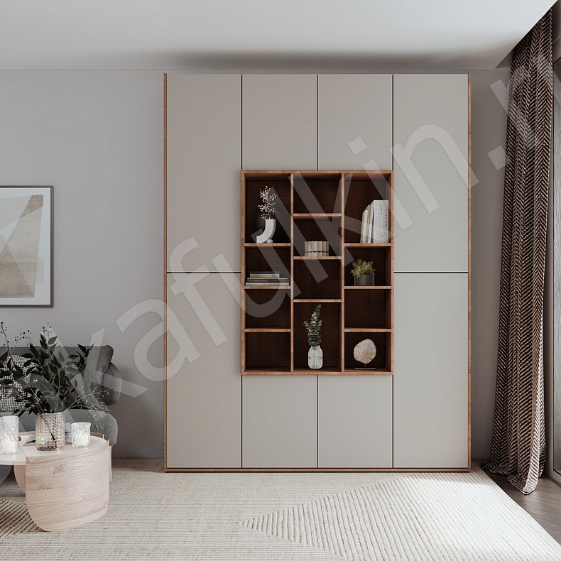 Шкаф Томми Светлые Серый Древесный Черный Белый Минимализм 2х створчатые Гостиная Для вещей Для посуды Для декора Для книг 3