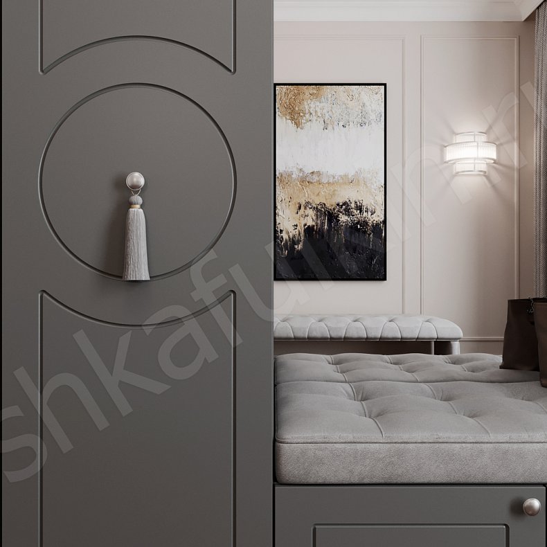 Шкаф в прихожую Агава Ола Серый Темные Классика 4х створчатые Коридор Для вещей 4