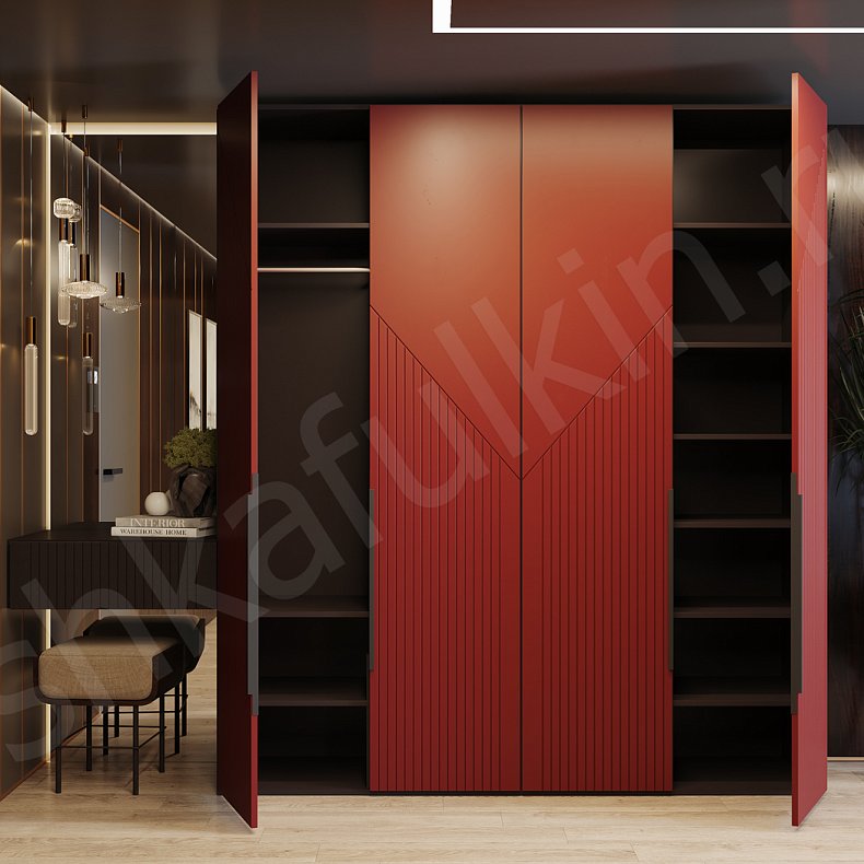 Прихожая Фигаро Цветной Красный Темные Зеленый Современный 4х створчатые Прихожая Для вещей 4