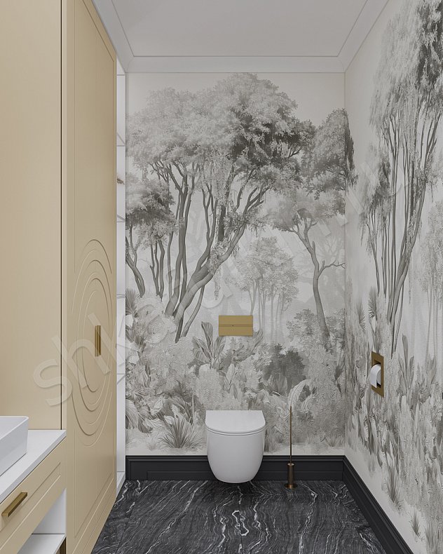 Мебель в ванную Линдор Зеленый Темные Светлые Коричневый Цветной Неоклассика 2х створчатые  Для вещей Для белья 4