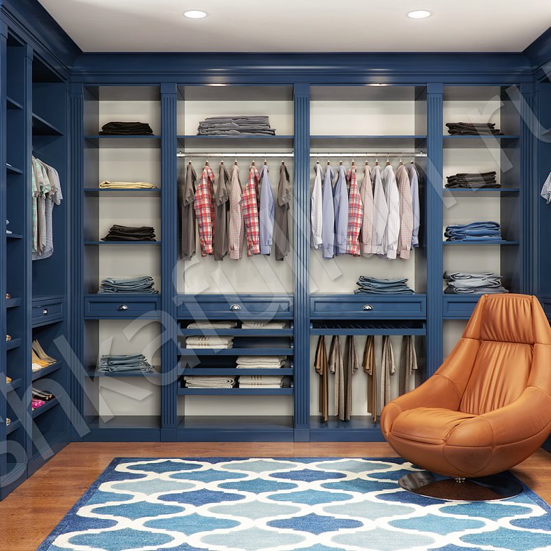 Гардеробная Готти Синий Современный  Гардеробная  1