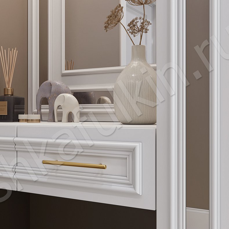 Изображение Прихожая Джорджия Белый Цветной Синий Светлые Неоклассика 4х створчатые Прихожая Для вещей 6