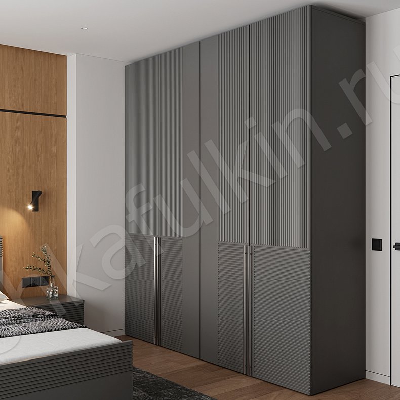 Изображение Гарнитур Шондер Серый Современный 4х створчатые Спальня Для вещей 3