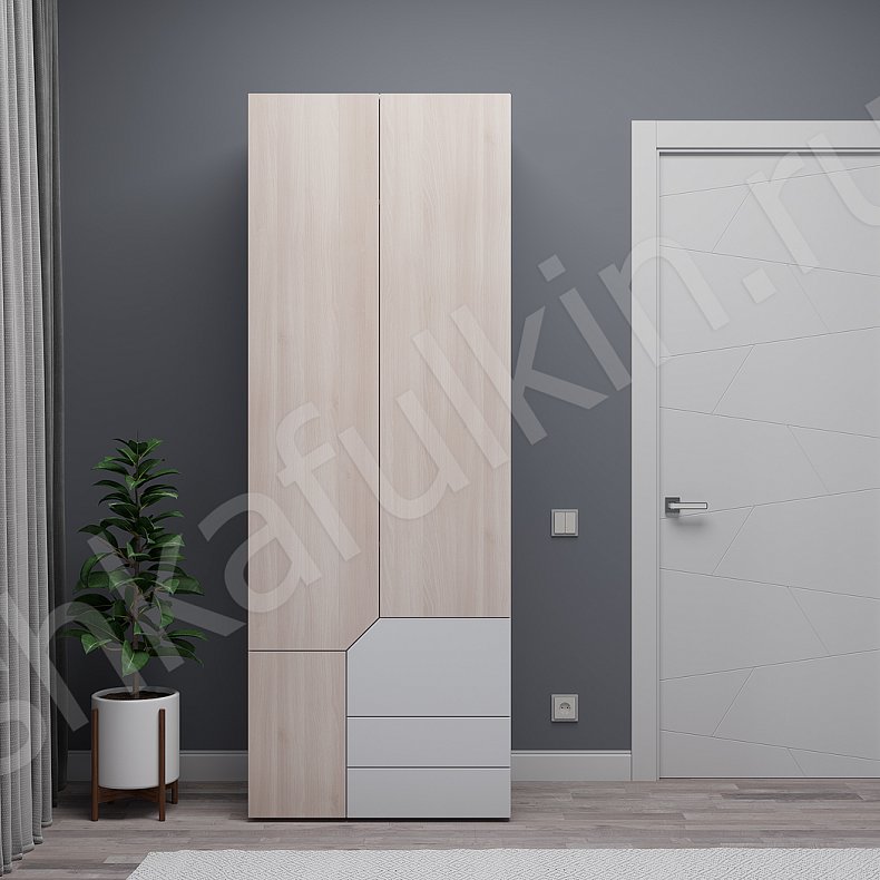 Изображение Шкаф Сонум Темные Светлые Серый Коричневый Древесный Черный Скандинавский 2х створчатые Гостиная Для вещей Для белья 4