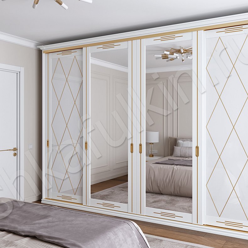 Корпусный шкаф-купе Джонатан  Классика 4х створчатые Спальня Для вещей