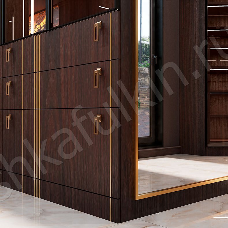 Гардеробная Караваджио Темные Древесный Современный  Гардеробная Для вещей Для белья 4