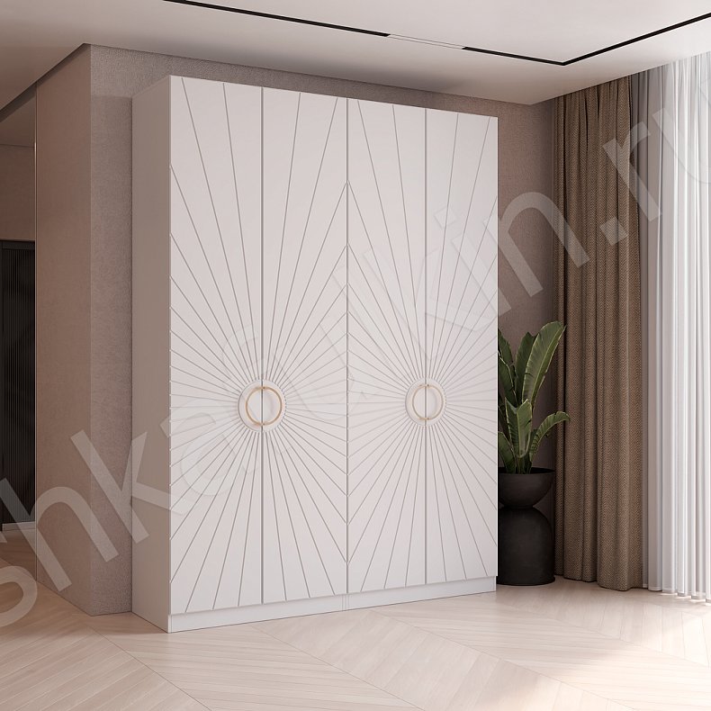 Шкаф Санима Белый Черный Светлые Темные Минимализм 4х створчатые Гостиная Для вещей