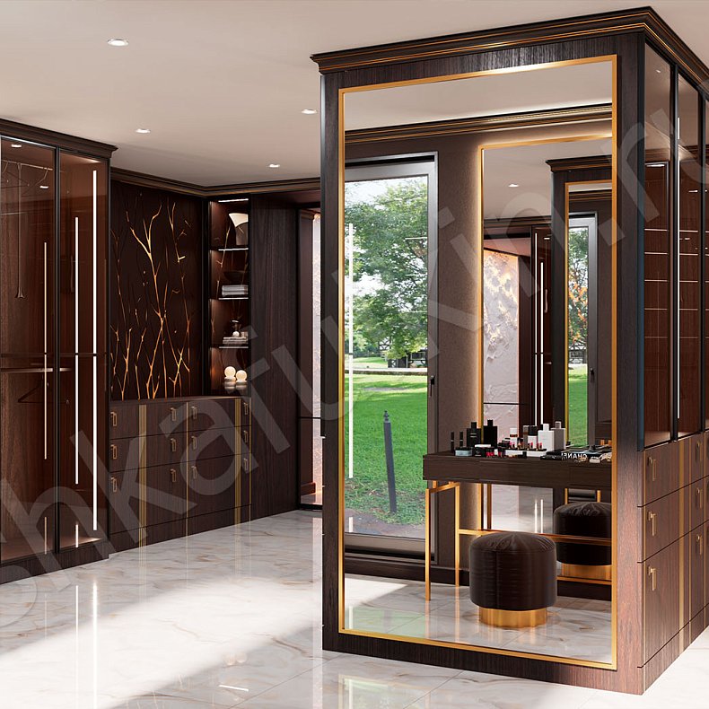 Гардеробная Караваджио Темные Древесный Современный  Гардеробная Для вещей Для белья 2