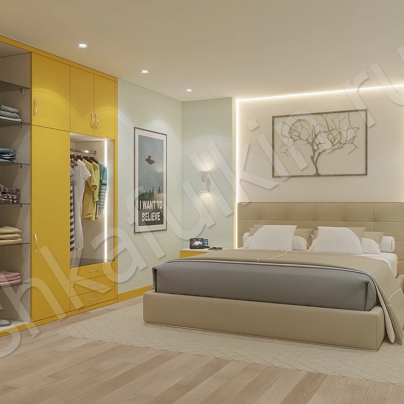 Шкаф Сантьяго Цветной Светлые Современный 2х створчатые Спальня Для вещей