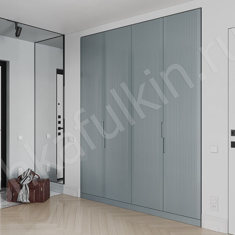 Прихожая Миокин Серый Светлые Минимализм 4х створчатые Прихожая Для вещей 1