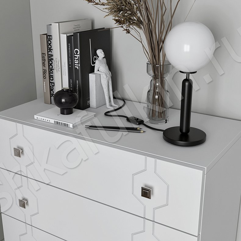 Изображение Гарнитур Тонго Белый Светлые Современный 4х створчатые Спальня Для белья Для вещей 6