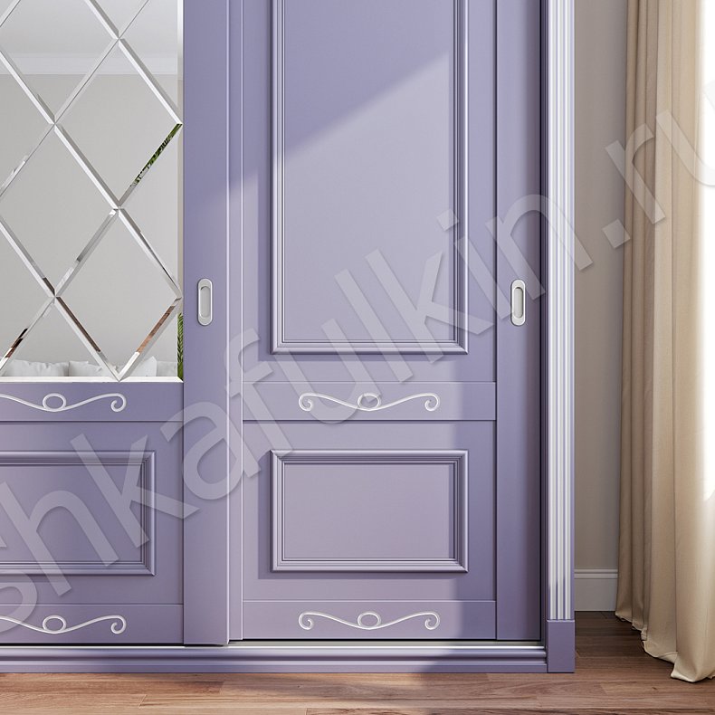 Корпусный шкаф-купе Валет Цветной Классика 4х створчатые Гостиная Для вещей 9