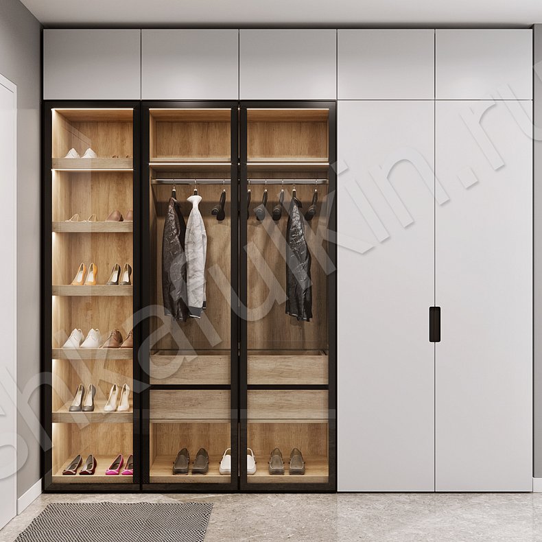 Изображение Прихожая Антей Белый Древесный Светлые Современный 5и створчатые Прихожая Для вещей 1