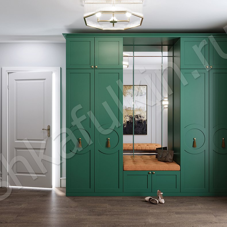 Изображение Прихожая Агава Цветной Серый Зеленый Классика 4х створчатые Коридор Для вещей 1