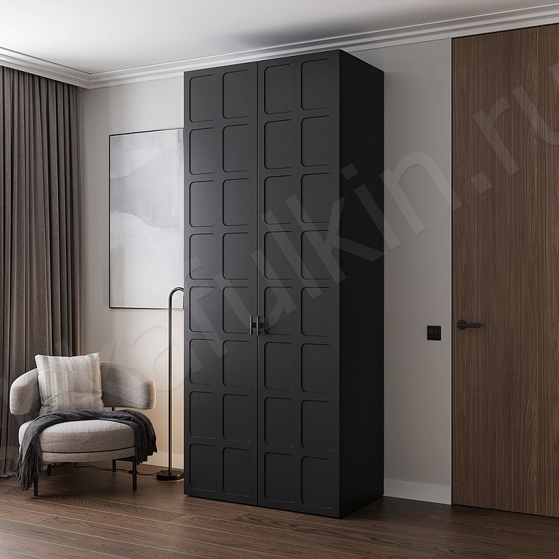 Шкаф Оникс Черный Современный 2х створчатые Гостиная Для вещей