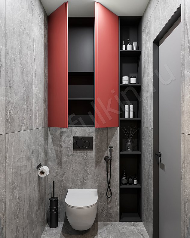 Мебель в ванную Маракас Светлые Красный Цветной Современный    4