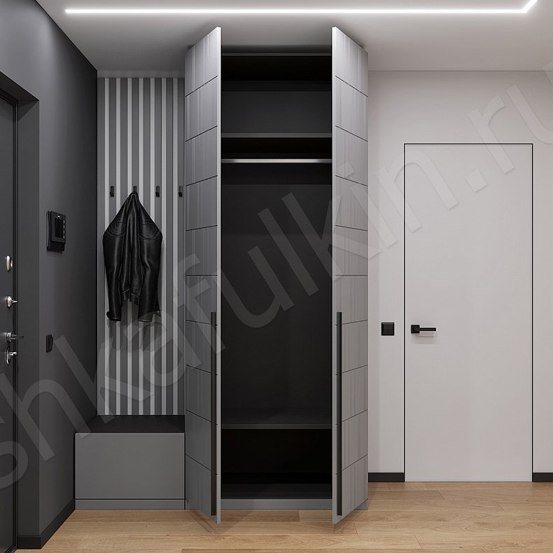 Изображение Прихожая Тиммер Светлые Серый Современный 2х створчатые Прихожая Для вещей 2