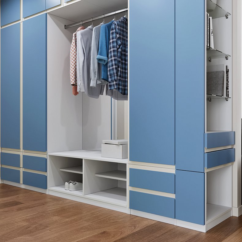 Изображение Прихожая Карибия Древесный Цветной Минимализм 3х створчатые Прихожая Для вещей 2