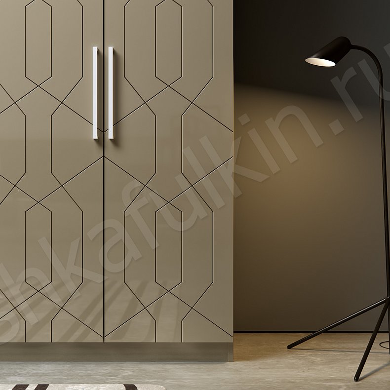 Шкаф Лайн Коричневый Светлые Модерн 6и створчатые Гостиная Для вещей 4