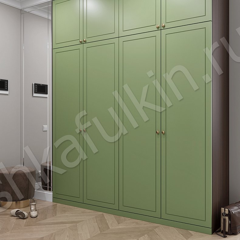 Прихожая Сидней Цветной Серый Светлые Зеленый Современный 4х створчатые Прихожая Для вещей 3