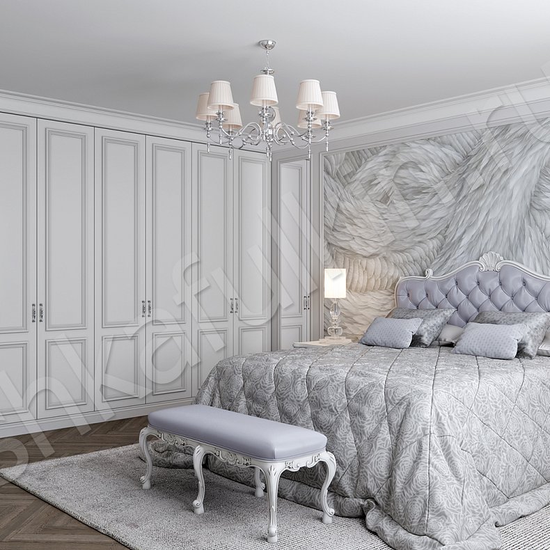 Шкаф Антуанетта Белый Светлые Классика 6и створчатые Спальня Для вещей