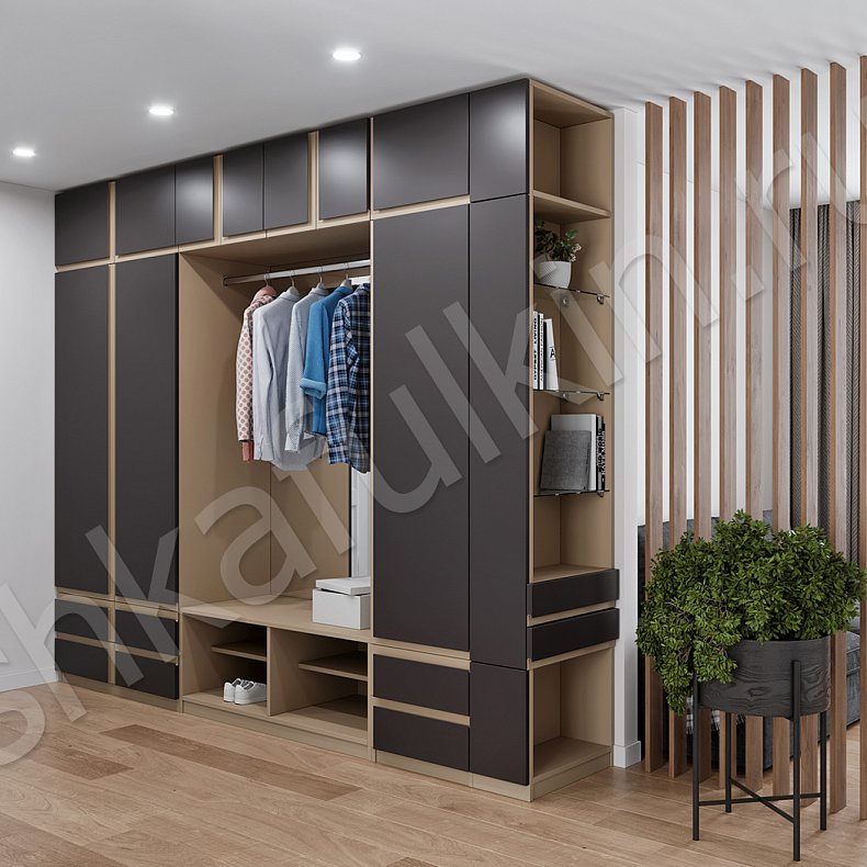 Прихожая Карибия Древесный Цветной Минимализм 3х створчатые Прихожая Для вещей